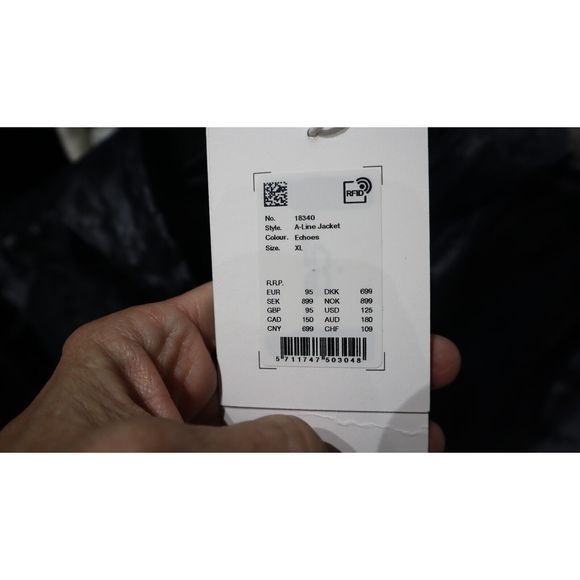 Rains 18340 Women Sz XL Black Echoes Hooded A-Line Polyester Snap Up Jacket $125 - Picture 9 of 12